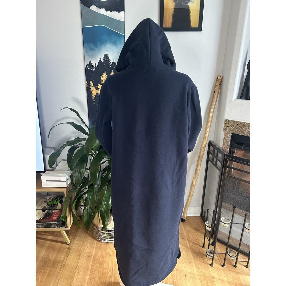Lands' End Women’s S Navy Blue Hooded Lounger Sweater Dress Cozy Athleisure - Picture 4 of 10
